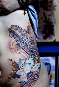 HD Chinese traditional squid waist tattoo pattern