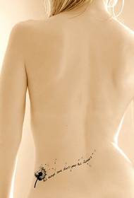 female waist beautiful dandelion tattoo