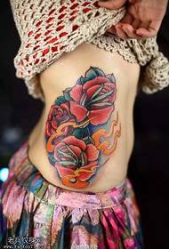 Waist Beauty Rose Tattoo Pattern
