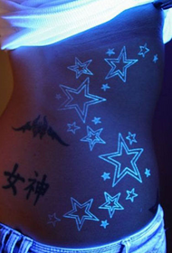 Göttin Taille fluoreszierende Stern Tattoo