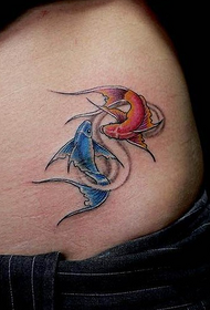 waist color fish fish tattoo