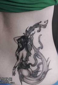 mermaid waist tattoo pattern