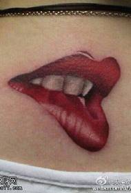 sexy červené pery tetovanie vzor