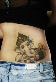 beauty waist belt Crown's baby elephant tattoo