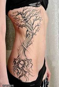 waist a big tree tattoo pattern