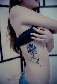beauty slim waist fashion flower tattoo