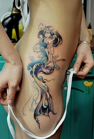 Schéinheets Taille op d'Been Kawaii Mermaid Tattoo Biller