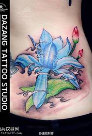 beautifully painted lotus tattoo pattern