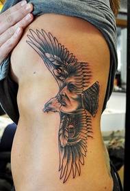 cool sideways eagle tattoo pattern