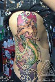 waist painted mermaid tattoo pattern