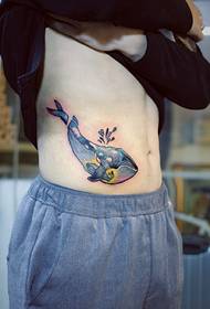 Shui Ling Dolphin tattoo picture staying on the waist
