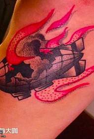Tetovējums ar vidukļa karstā gaisa balonu tetovējumu