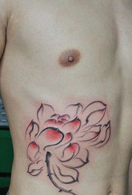 lalaki baywang gilid Chinese lotus tattoo