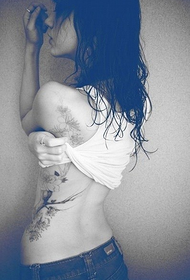 γυναίκα μέση καθαρό τατουάζ δαμάσκηνο 68871 - μέση όμορφο τατουάζ 68872 - μέση όμορφη όμορφη τατουάζ φτερό πυξίδα