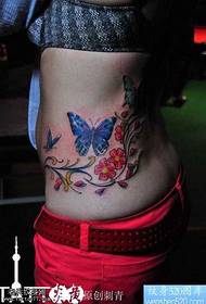 derék színű pillangó virág szőlő tetoválás minta