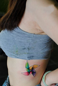 beauty waist rainbow windmill side waist tattoo pattern