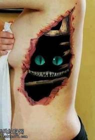 cat evil tattoo pattern
