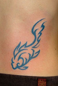 tatuaż ryba totem kolor talii