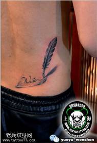 Delicate Feather Tattoo Pattern