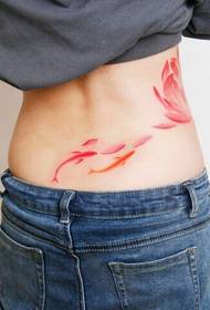 beauty waist squid lotus tattoo pattern