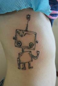 La cintura de les dones de moda es pot veure la imatge del tatuatge del robot