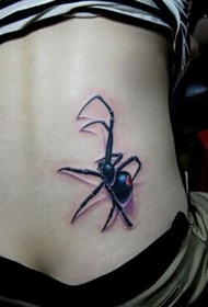 motif de tatouage d'araignée réaliste sur la taille