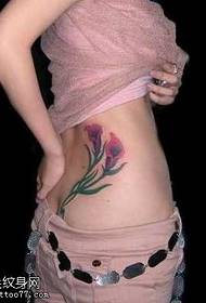 waist colored tulip tattoo pattern