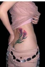 skjønnhet midje vakker vakker farge tulipan tatoveringsbilde
