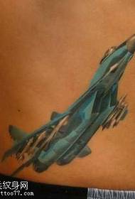 Waist fighter aircraft tattoo pattern