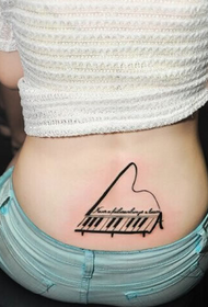 vidukļa klavieru tetovējuma raksts