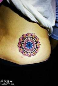 waist beautiful flower totem tattoo pattern