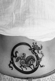 waist black and white Chinese zodiac totem