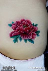 waist prick rose red peony tattoo pattern