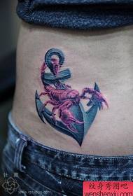 skorpion järn ankare tatuering mönster: midja färg skorpion järn ankare tatuering mönster