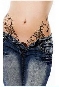 girl waist beautiful peony flower vine tattoo picture picture