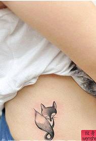 waist fox tattoo pattern