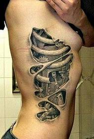 Pinggang prawan mung gambar tato gambar mekanik sing apik
