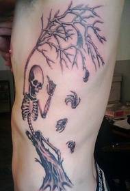 Kreatív csontváz fa tetoválás kép