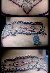 skaistumkopšanas jostasvieta skaists skaists mežģīņu tetovējums
