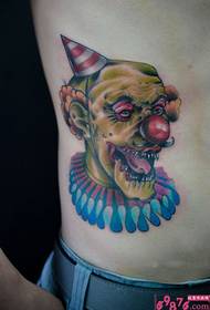 alternative European and American style clown waist tattoo picture