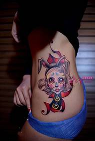 cintura lateral cara sexy foto de tatuaje de rapaza de coello