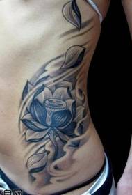 belleza costado cintura hermoso loto tatuaje patrón