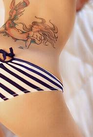 Gambar tato pinggang putri duyung sing apik banget seksi