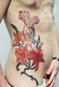cvijeće ljepota uzorak boja tetovaža slika na bočnom struku