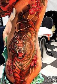 Tattoo show picture recommended a side waist color tiger tattoo works