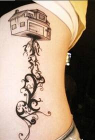 girl waist beautiful beautiful flower vine house tattoo picture