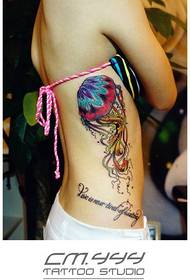 Cintura lateral de beleza lindamente bonito padrão de tatuagem de água-viva