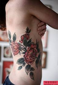 Damska boczna talia Kolor osobowości Różany wzór tatuażu