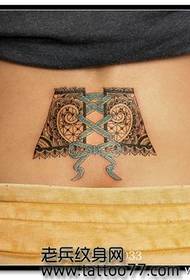 Waist alternative fashion lace tattoo pattern