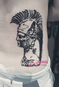 Ink style wind Arisi statue waist tattoo picture